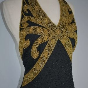 Vintage 80's BRILLIANT by J.A Beaded 100@% Silk